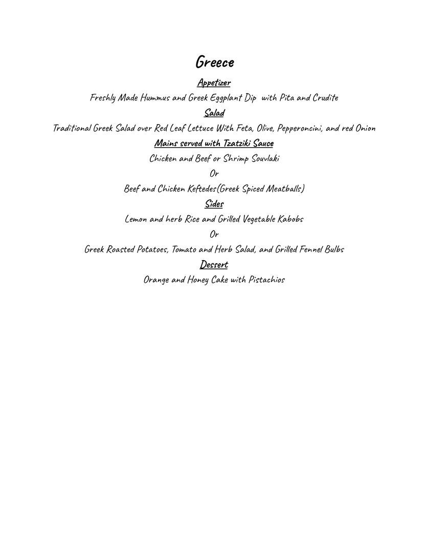 Casual Dining Menu Greece